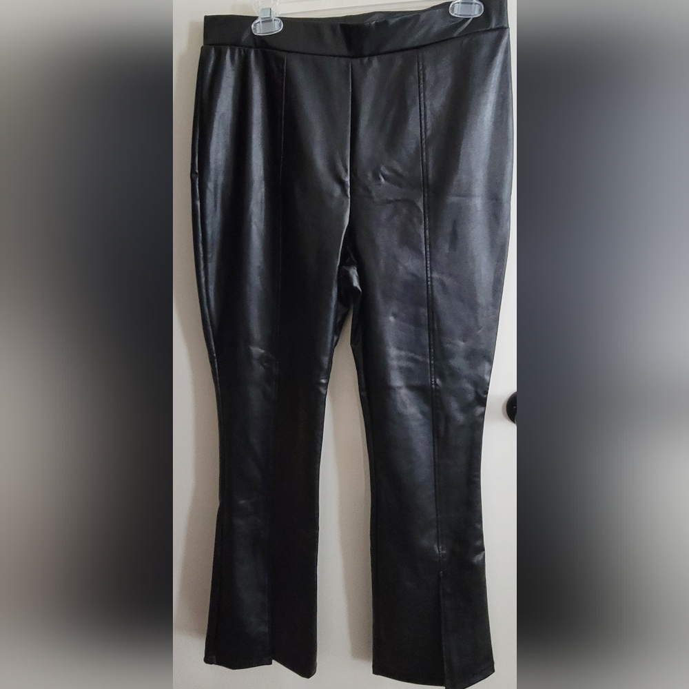 Women's High-Rise Faux Leather Flare Pants - Wild Fable™